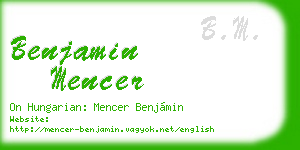 benjamin mencer business card